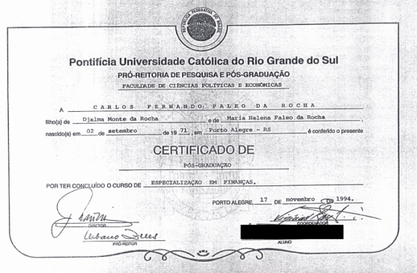 Especialização em Finanças