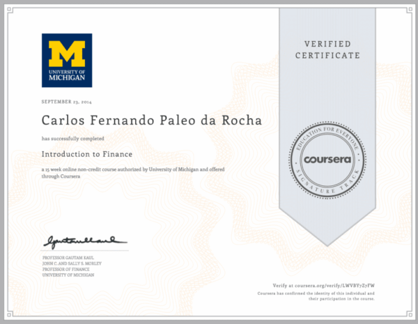 Introduction to Finance Michigan